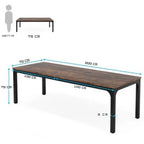 200cm Computer Desk, Rectangle Executive Desk, 6FT Conference Table Tribesigns