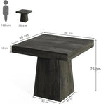 80cm Dining Table, Square Farmhouse Kitchen Table Dinner Table Tribesigns