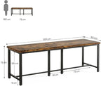 200cm Industrial Double Desk - 2-Person Home Office Workstation with Black Metal Frame Viridian HM Limited