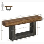 Distressed Wood Console Table 160cm - 2-Tier Sofa & Entry Table Tribesigns
