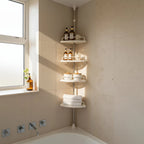 Triangle Telescopic Corner Shower Rack - 4-Tier Design Space Saving Viridian Home & Accessories