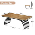 Industrial Wood Coffee Table - Living Room & Center Table with Arched Black Metal Legs Viridian HM Limited
