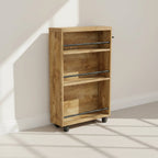 Slim Rolling Storage Cart - Kitchen & Pantry Organizer with 4-Tier Shelves and Metal Guardrails Viridian HM Limited