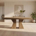 Rustic Farmhouse Coffee Table - Living Room & Center Table with Trestle Pedestal Base Viridian HM Limited