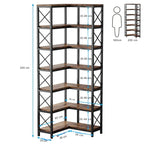 7-Tier Corner Bookshelf Display Storage Rack Tribesigns