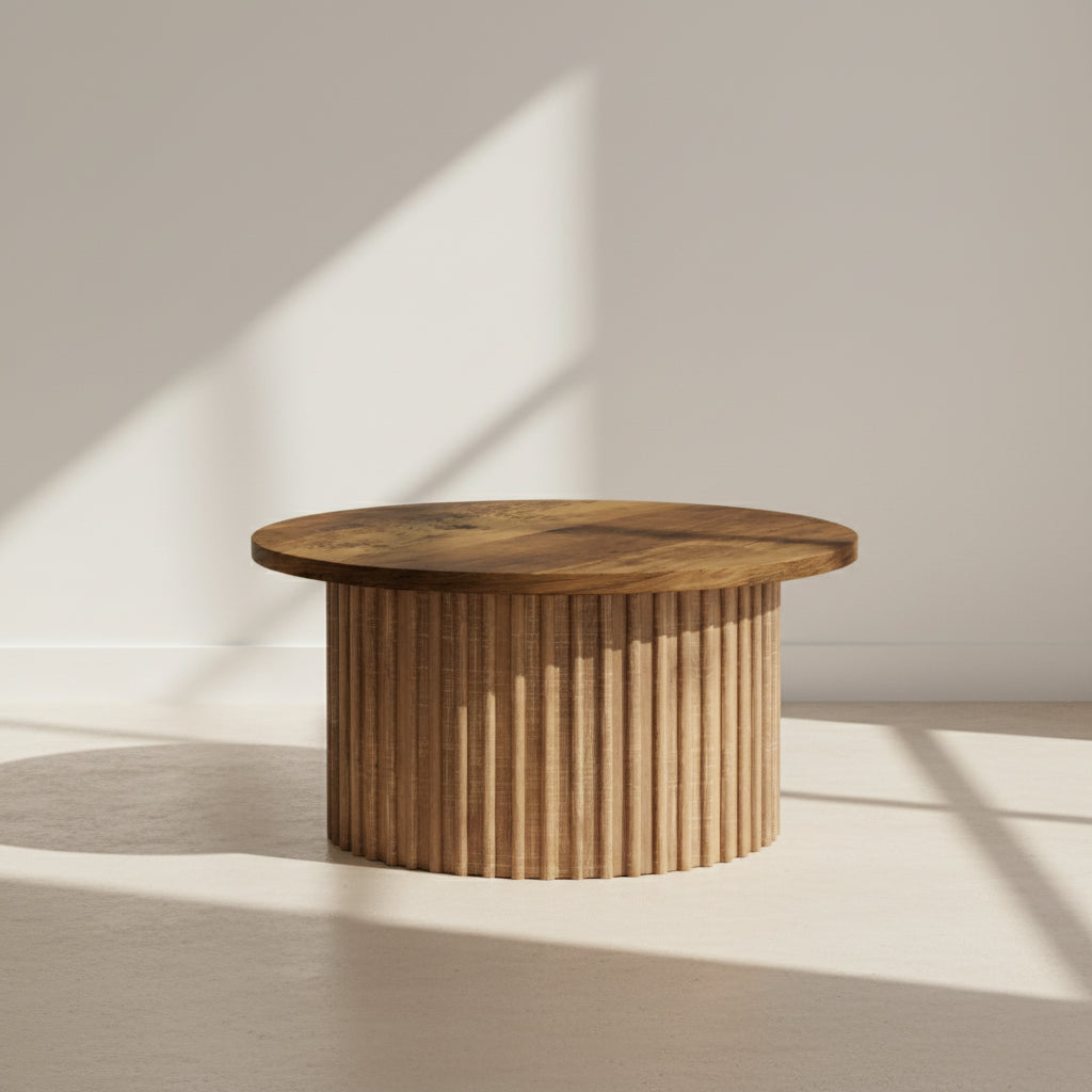 31.5" Coffee Table, Farmhouse Circle Center Table Sofa Side Table