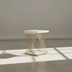 Chic Modern Square Coffee Table with Faux Marble Top - Viridian HM Limited