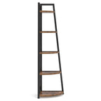 Industrial Corner Bookshelf & Display Rack with Black Metal A-Frame. Viridian HM Limited