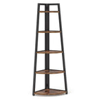 Industrial Corner Bookshelf & Display Rack with Black Metal A-Frame. Viridian HM Limited