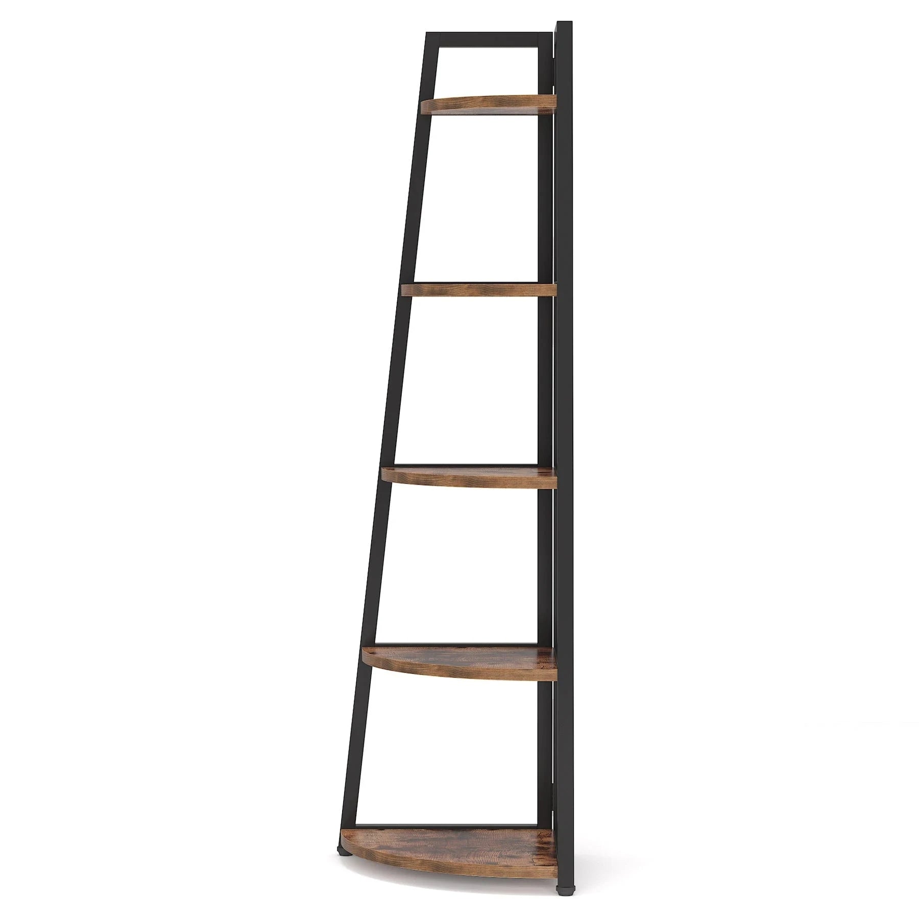 Industrial Corner Bookshelf & Display Rack with Black Metal A-Frame. Viridian HM Limited