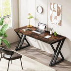 Heavy-Duty Computer Desk, 140 cm Simple Study Desk Writing Table Tribesigns