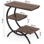 Modern C-Shaped Side Table - Living Room & Bedroom Accent Table with Curved Metal Frame Viridian HM Limited