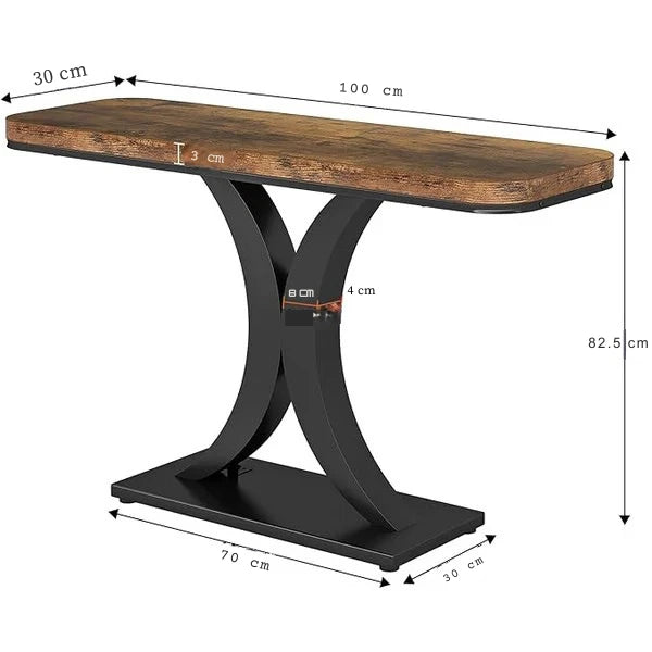 Modern 100cm Geometric Console Table for Narrow Entryways Tribesigns