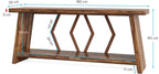 180cm Rustic Walnut Console Table - Entryway & Sofa Table with Geometric Accents Viridian HM Limited