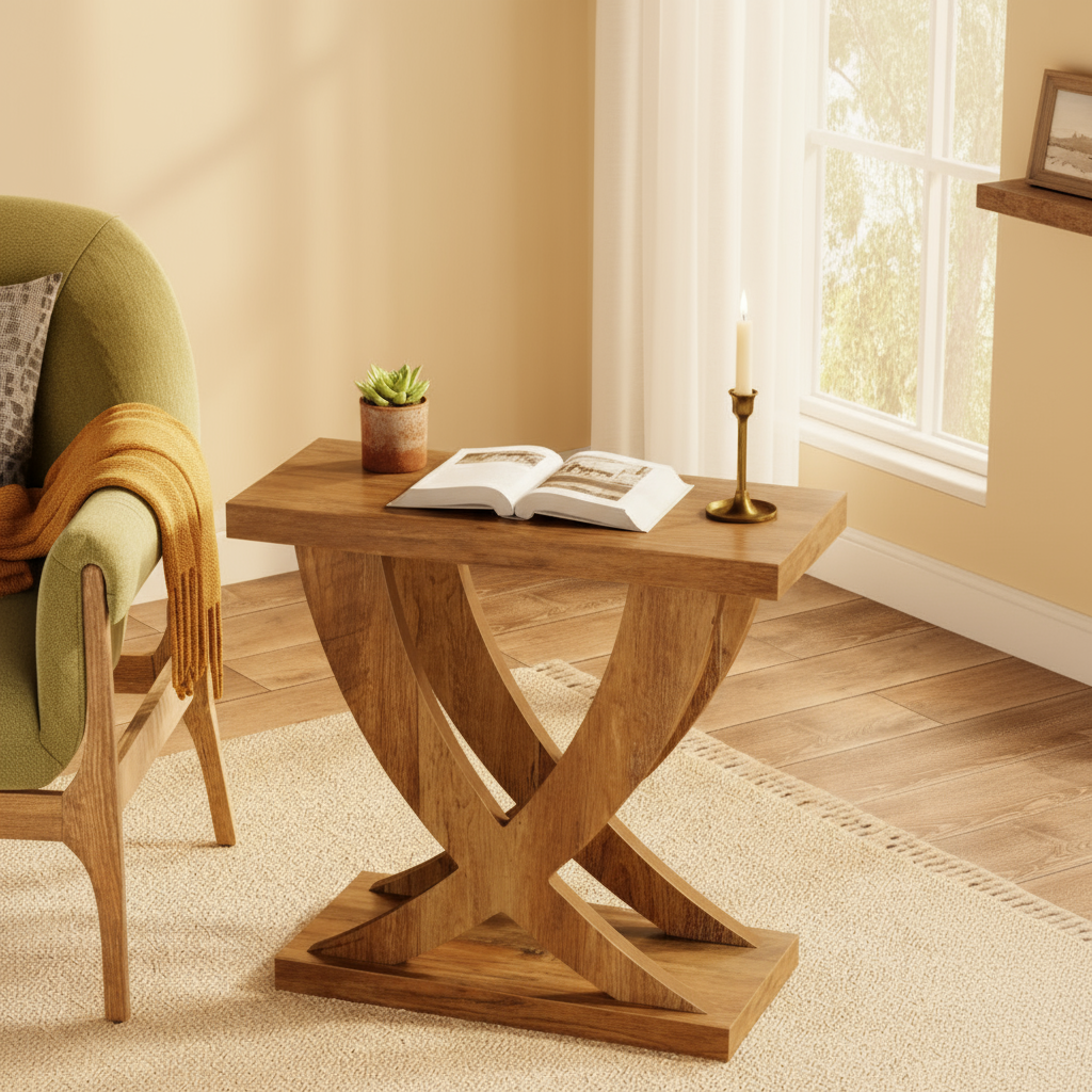 Sculptural Trestle Side Table - Viridian Home & Accessories