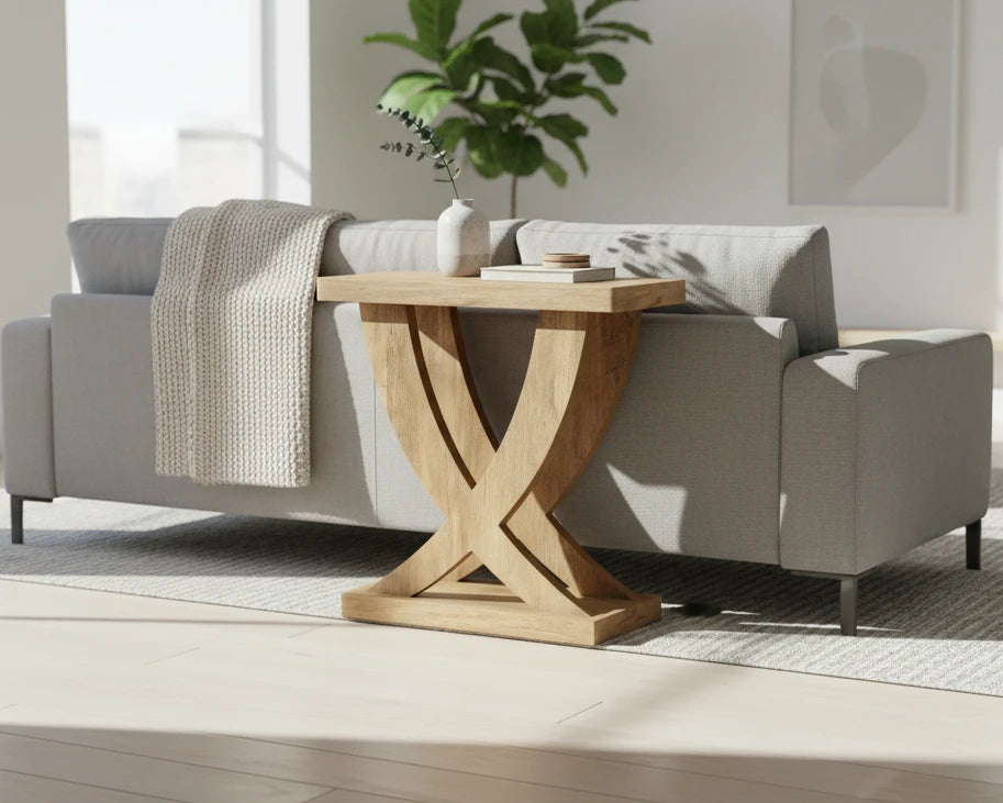 Sculptural Trestle Side Table Viridian Home & Accessories