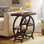 4-Tier End Table, 65 cm, Small Side Table Snack Table with Storage Shelves Tribesigns