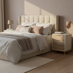 Modern 3-Drawer Nightstand with Textured Wood Finish - Viridian Home & Accessories