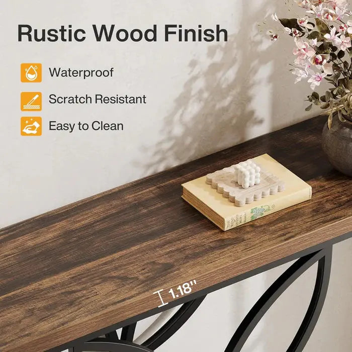 47" Industrial Console Table - Butterfly Base Entryway Table