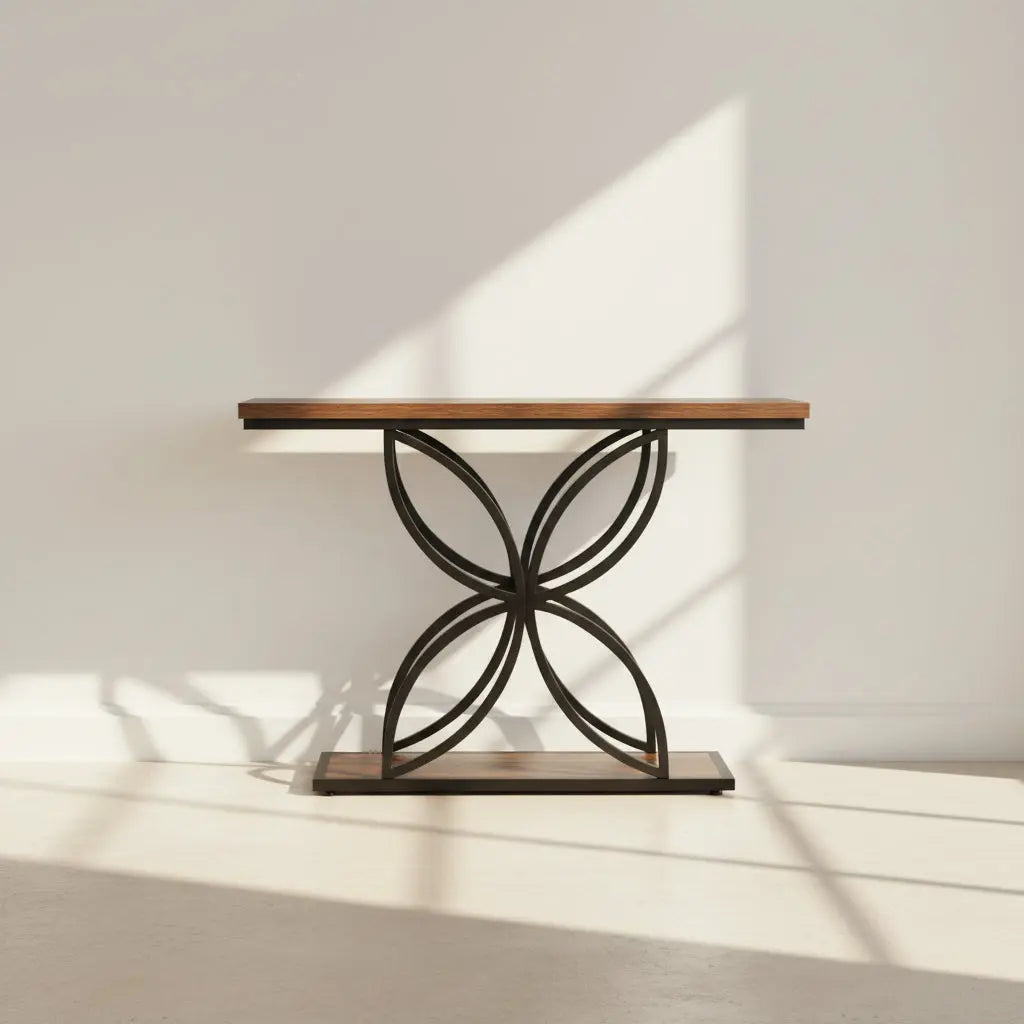 47" Industrial Console Table - Butterfly Base Entryway Table