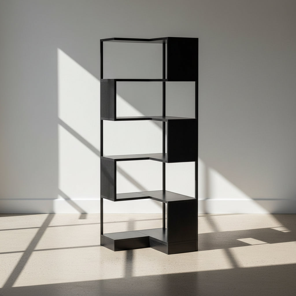 "The Vertex" Zig-Zag Corner Display Shelf / Bookcase