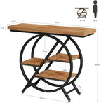 4-Tier Console Table, 100cm Entryway Table with Geometric Metal Frame Tribesigns