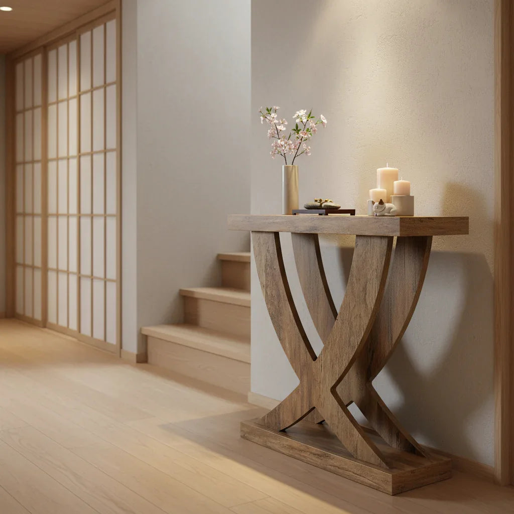 Sculptural Trestle Side Table - Viridian Home & Accessories