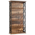 Rustic Industrial 5-Tier Bookcase - Large Open Shelf Display & Storage Cabinet Viridian HM Limited