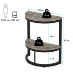 Industrial Half-Moon Side Table - Entryway & End Table with 2-Tier Storage Viridian HM Limited