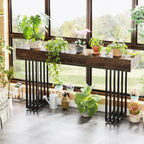 140 cm Console Table, Modern Entryway Table with Metal Legs - Viridian HM Limited