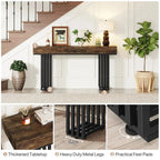 140 cm Console Table, Modern Entryway Table with Metal Legs - Viridian HM Limited