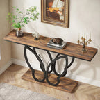 140 cm Console Table Sofa Table with Butterfly Metal Frame - Viridian HM Limited
