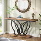 140 cm Console Table Sofa Table with Butterfly Metal Frame - Viridian HM Limited