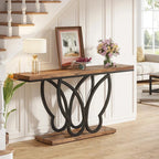 140 cm Console Table Sofa Table with Butterfly Metal Frame - Viridian HM Limited