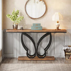 140 cm Console Table Sofa Table with Butterfly Metal Frame - Viridian HM Limited