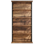 Rustic Industrial 5-Tier Bookcase - Large Open Shelf Display & Storage Cabinet Viridian HM Limited