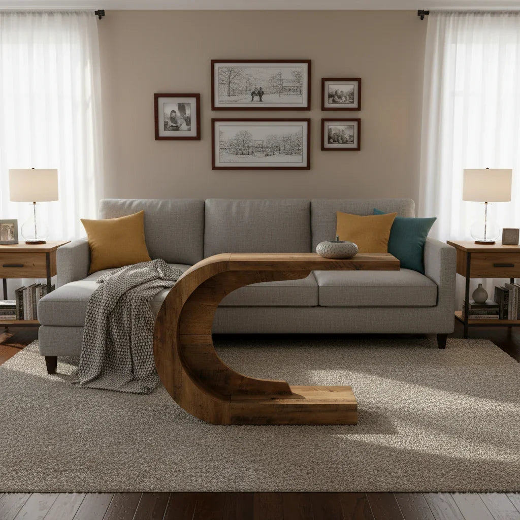 Sculptural Crescent Console Table - Viridian Home & Accessories