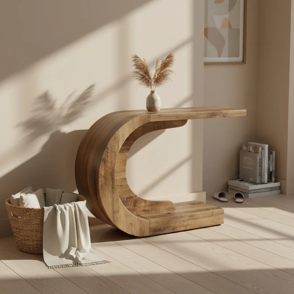 Sculptural Crescent Console Table - Viridian Home & Accessories
