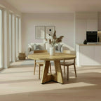 "The Somerset" Round Oak Pedestal Dining Table - Viridian HM Limited