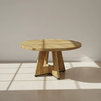 "The Somerset" Round Oak Pedestal Dining Table - Viridian HM Limited