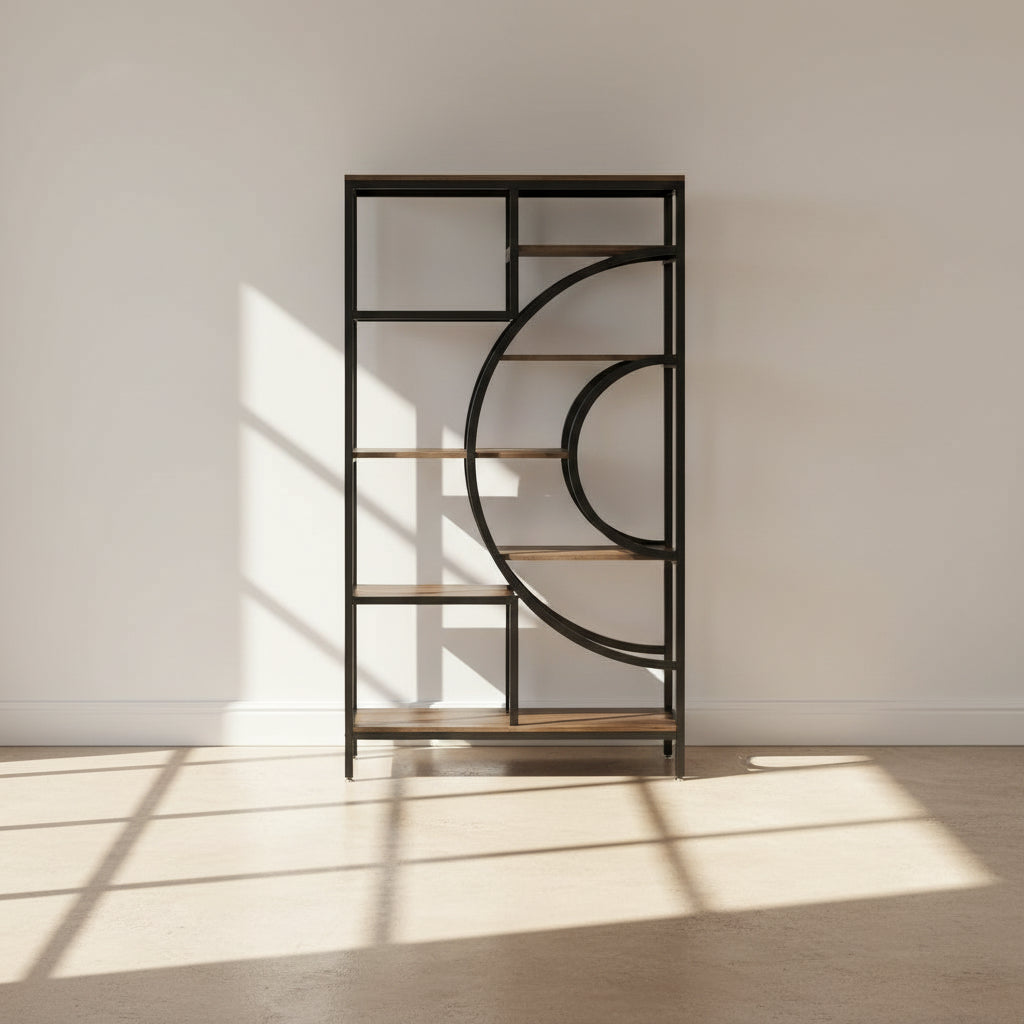 "The Eclipse" Art Deco/Mid-Century Modern Open Bookcase