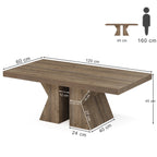 Rustic Farmhouse Coffee Table - Living Room & Center Table with Trestle Pedestal Base Viridian HM Limited