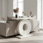 Modern Console Table 100cm Wood Sofa Table with Geometric Base
