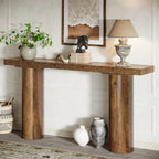 160 cm Console Table, Long Rustic Sofa Table Bar Table - Viridian HM Limited