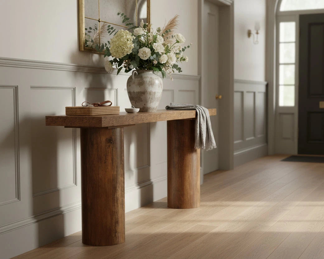 160cm Console Table, Long Rustic Sofa Table Bar Table