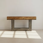 Distressed Wood Console Table 160 cm - 2-Tier Sofa & Entry Table - Viridian HM Limited