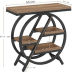 4-Tier End Table, 65 cm, Small Side Table Snack Table with Storage Shelves Tribesigns