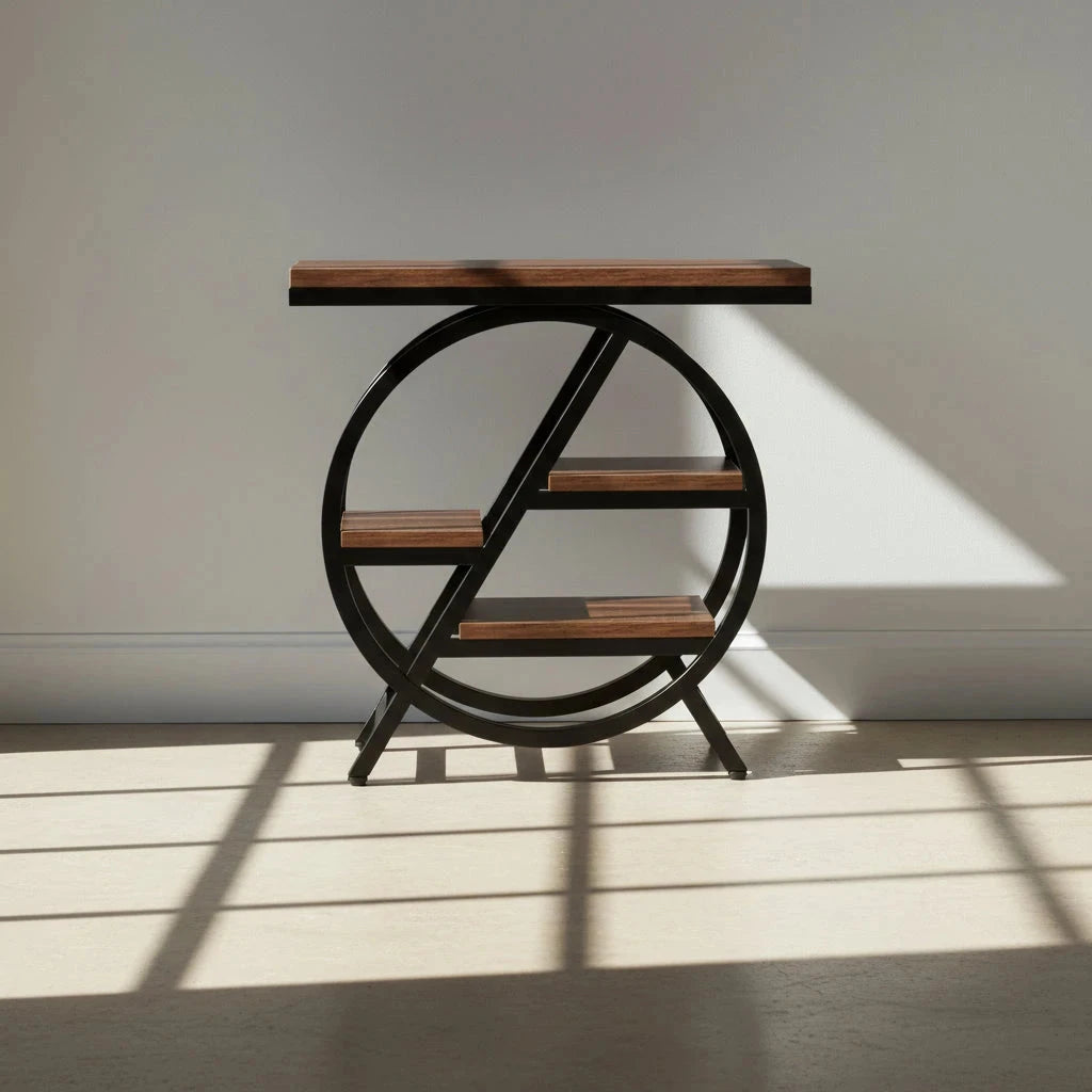 4-Tier End Table, 65 cm, Small Side Table Snack Table with Storage Shelves Tribesigns