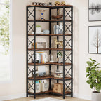 7-Tier Corner Bookshelf Display Storage Rack - Viridian HM Limited