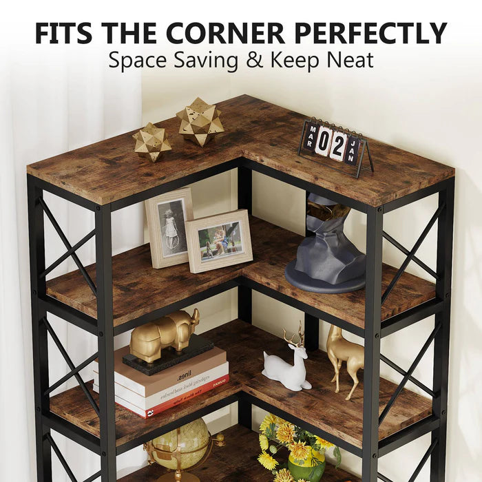 7-Tier Corner Bookshelf Display Storage Rack